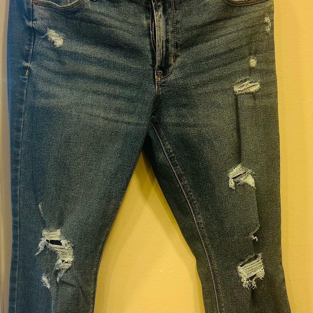 Old Navy Blue Skinny Jeans with Distressed Details